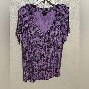 Rock & Republic Purple Reptile Print Short Sleeve Tee